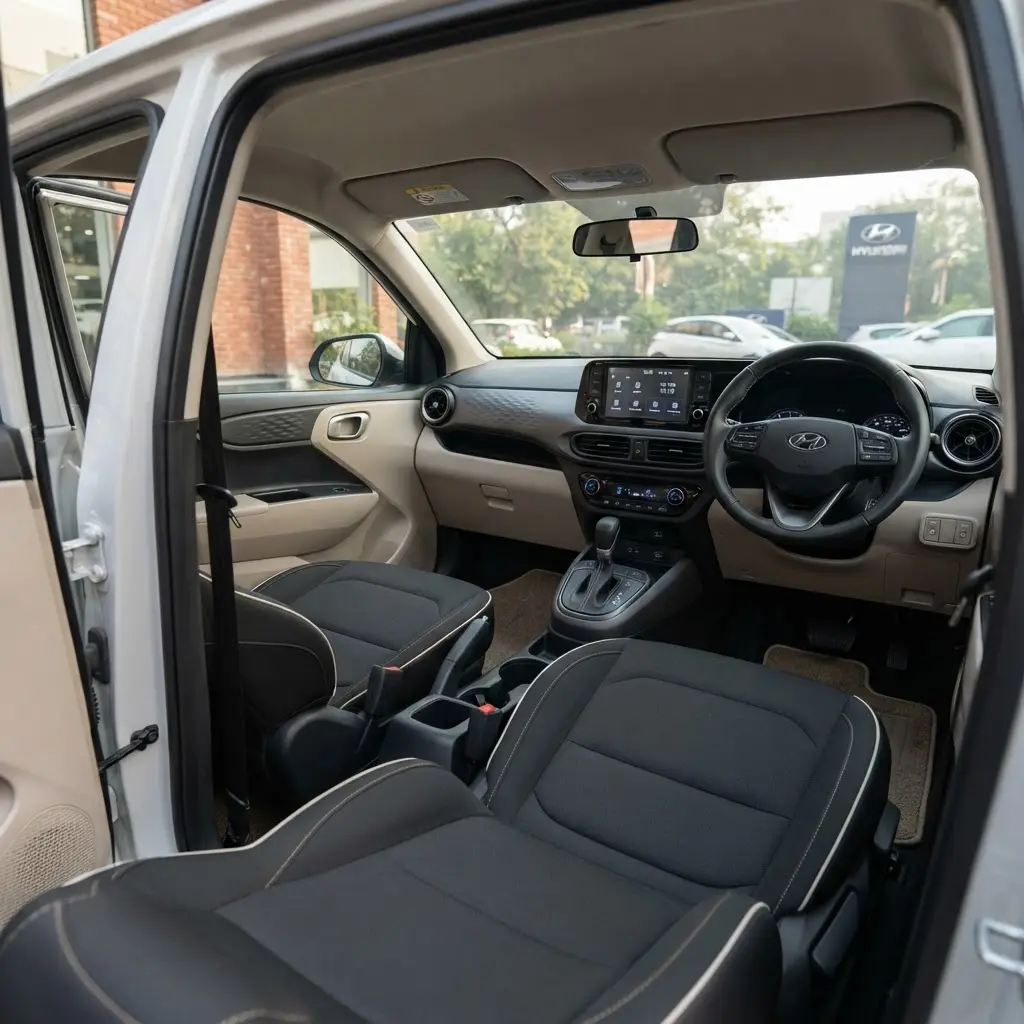 Hyundai Aura right-hand-drive cabin and interior