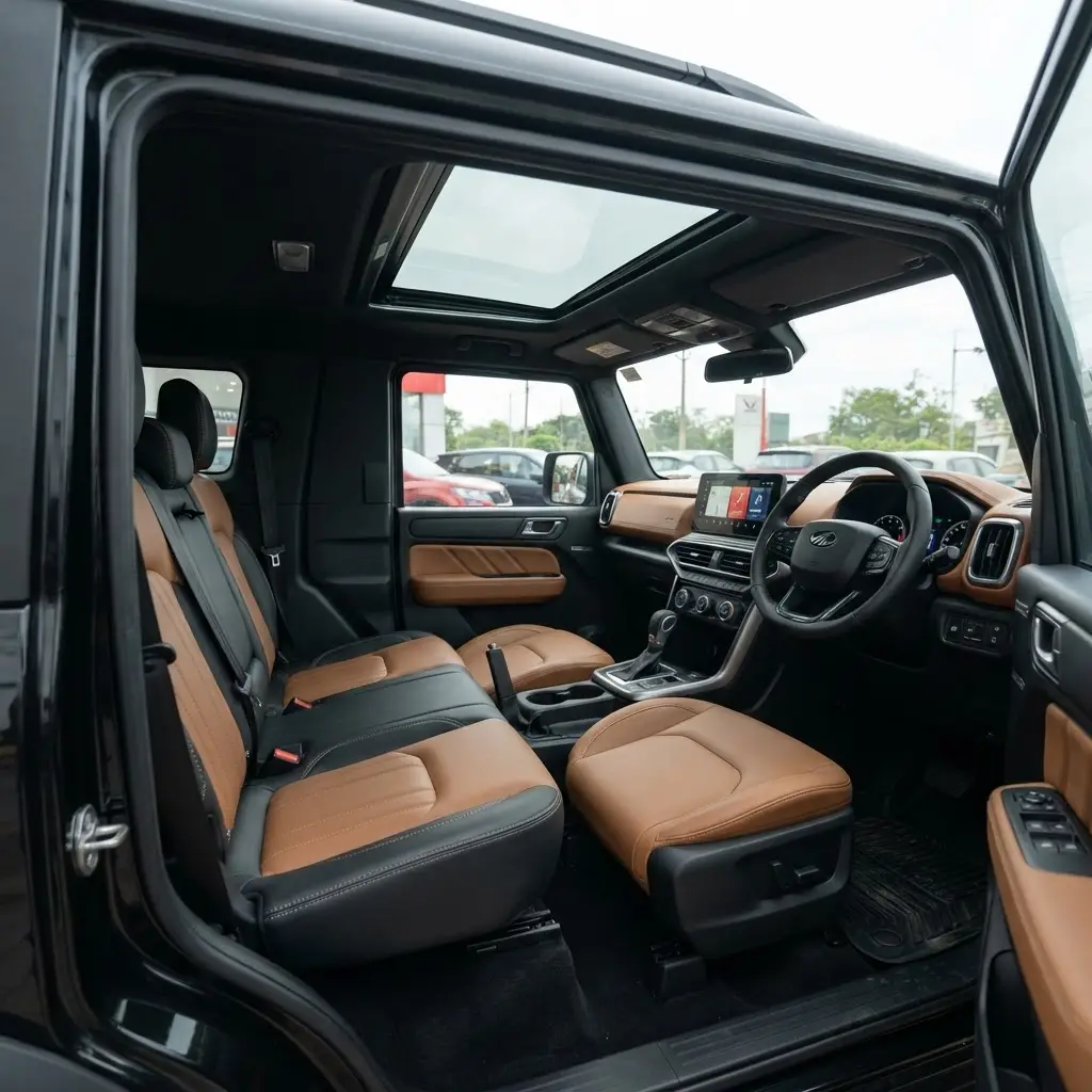 Mahindra Thar Roxx right-hand-drive cabin and interior